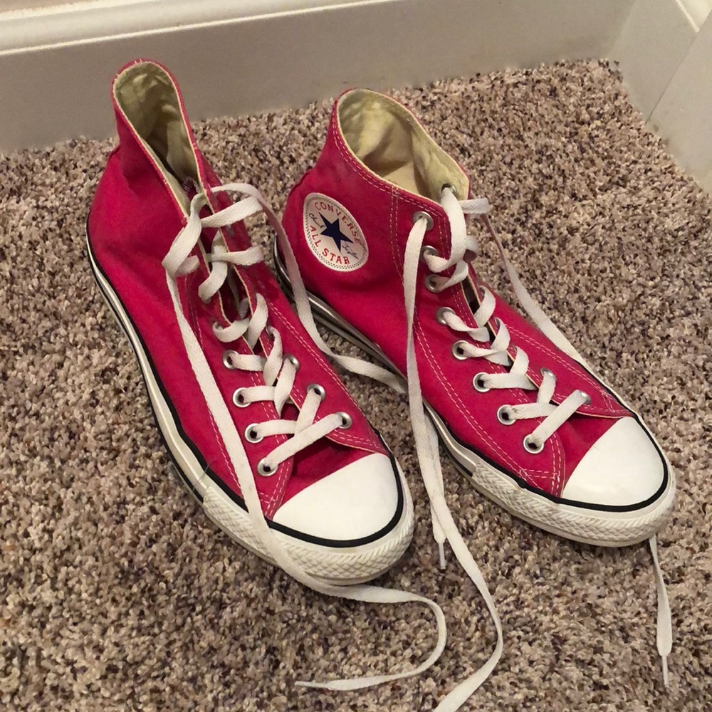 Hot Pink High Top Converse
